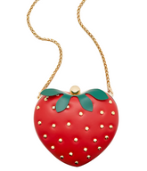 An amazing eye-catching fashion piece! Fall in love with this deliciously cute crossbody bag featuring a heart-shaped design that's perfect for kawaii fashion lovers! This charming accessory combines luxury and whimsy with its golden strawberry ball details and playful faux fur leaf accent.
Make every outfit pop with this unique blend of kawaii charm and elegant details! The gold chain adds a touch of sophistication while the playful strawberry balls and fuzzy green leaf keep it delightfully sweet.